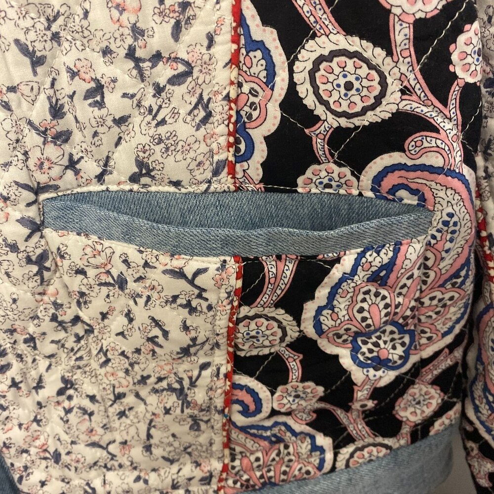 Denim-Trimmed Reversible Patchwork Jacket By Blan… - image 3